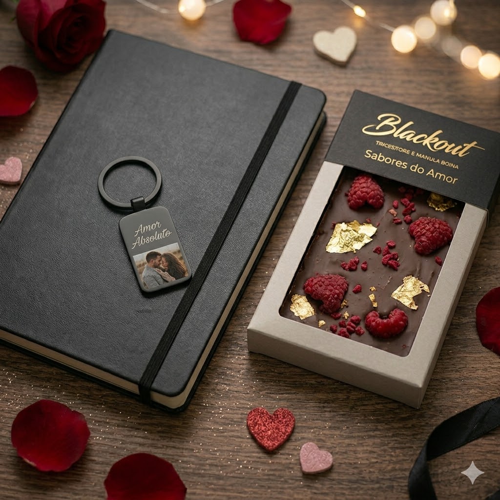 Caixa de trufas gourmet Blackout Sabores do Amor