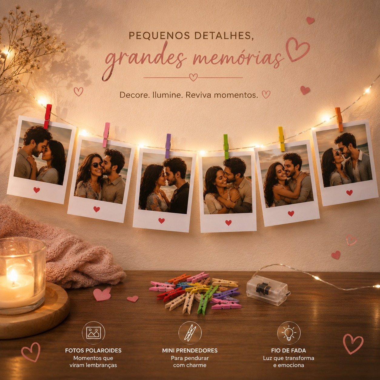 Varal de fotos detalhe 1