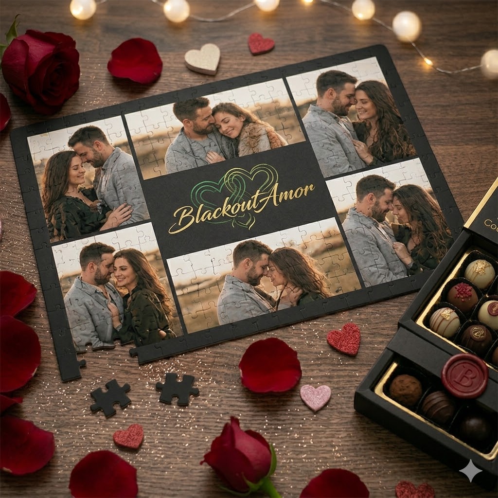 Quebra-cabeça personalizado Blackout Amor